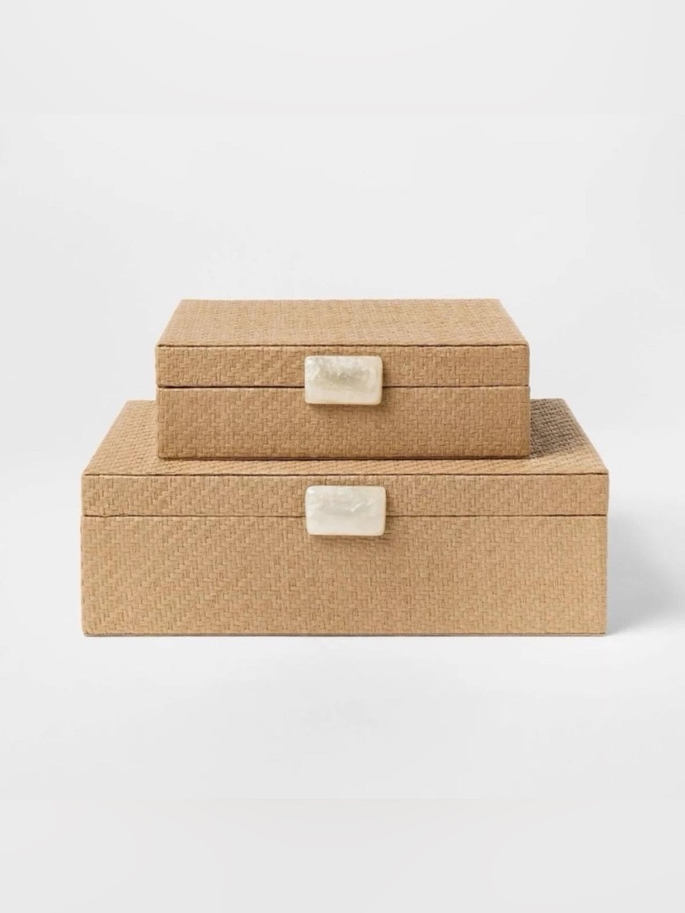 2/ Woven Decorative Box Tan - Threshold designed with Studio McGee
